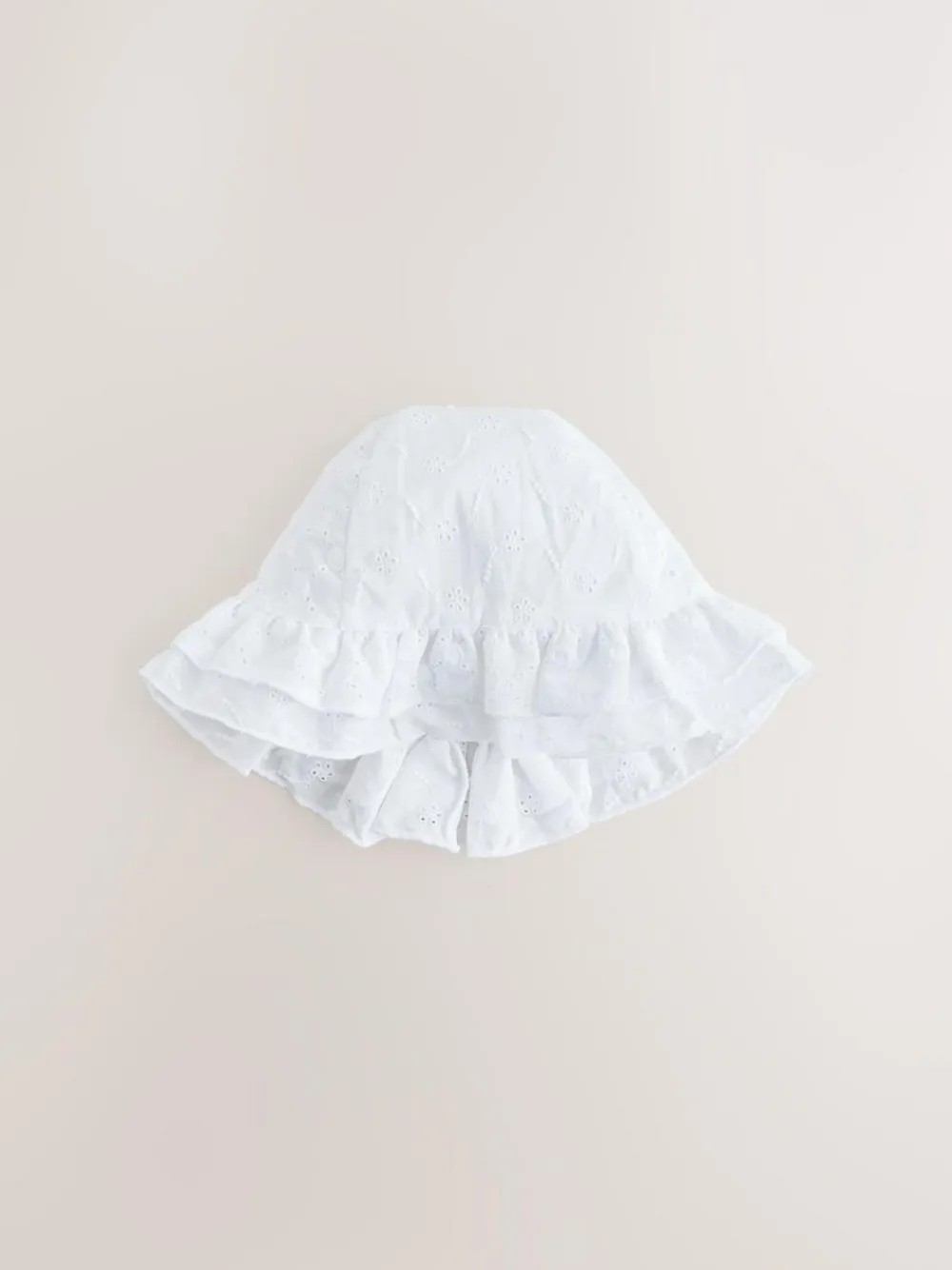 Next White Broderie Bucket Baby Hat (0mths-2yrs)^ Hats