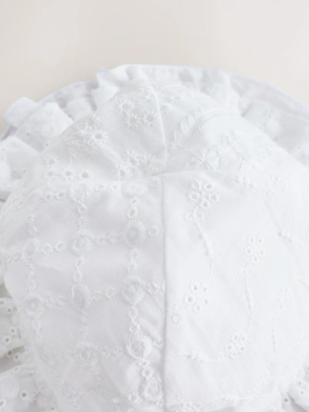 Next White Broderie Bucket Baby Hat (0mths-2yrs)^ Hats