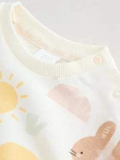 Hot Next White Bunny Character Print Easter Sweat and Leggings Baby Set (0mths-2yrs)