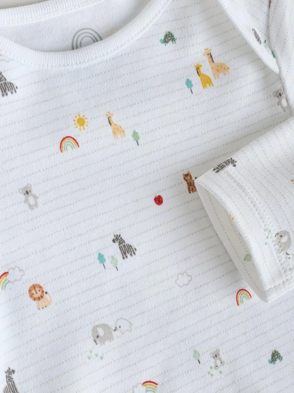 Hot Next White Character 5 Pack Long Sleeve 100% Cotton Baby Bodysuits