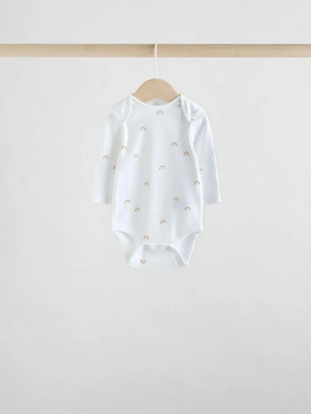 Hot Next White Character 5 Pack Long Sleeve 100% Cotton Baby Bodysuits