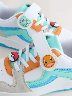 New Next White Colourblock Pokemon Elastic Lace Trainers