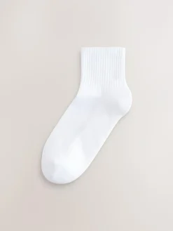 Next Cushion Sole Ribbed Sport Cropped Ankle Socks 3 Pack With Arch Support^Women Socks & Tights|Sportswear