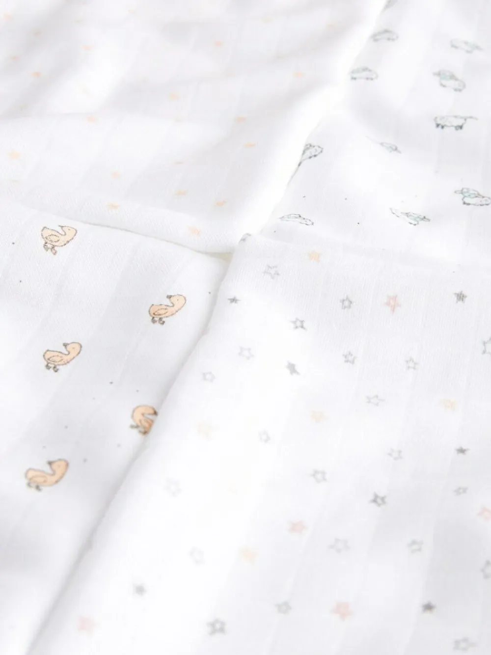 Clearance Next Baby Muslins Cloths 4 Pack White Delicate Animal