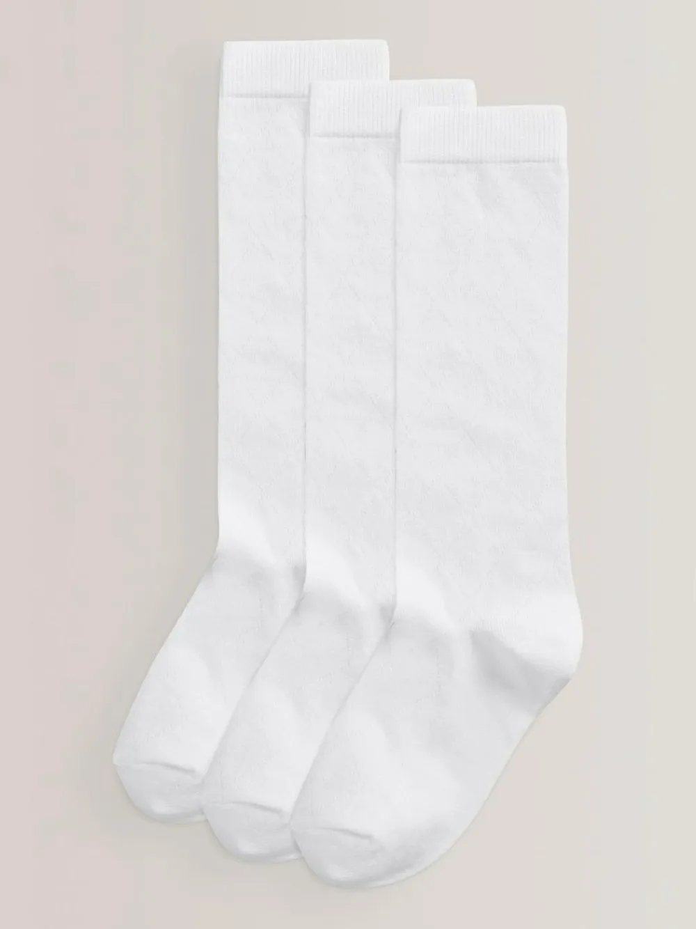 Next White Diamond 3 Pack Cotton Rich Knee High School Socks^ Socks & Tights|Socks & Tights