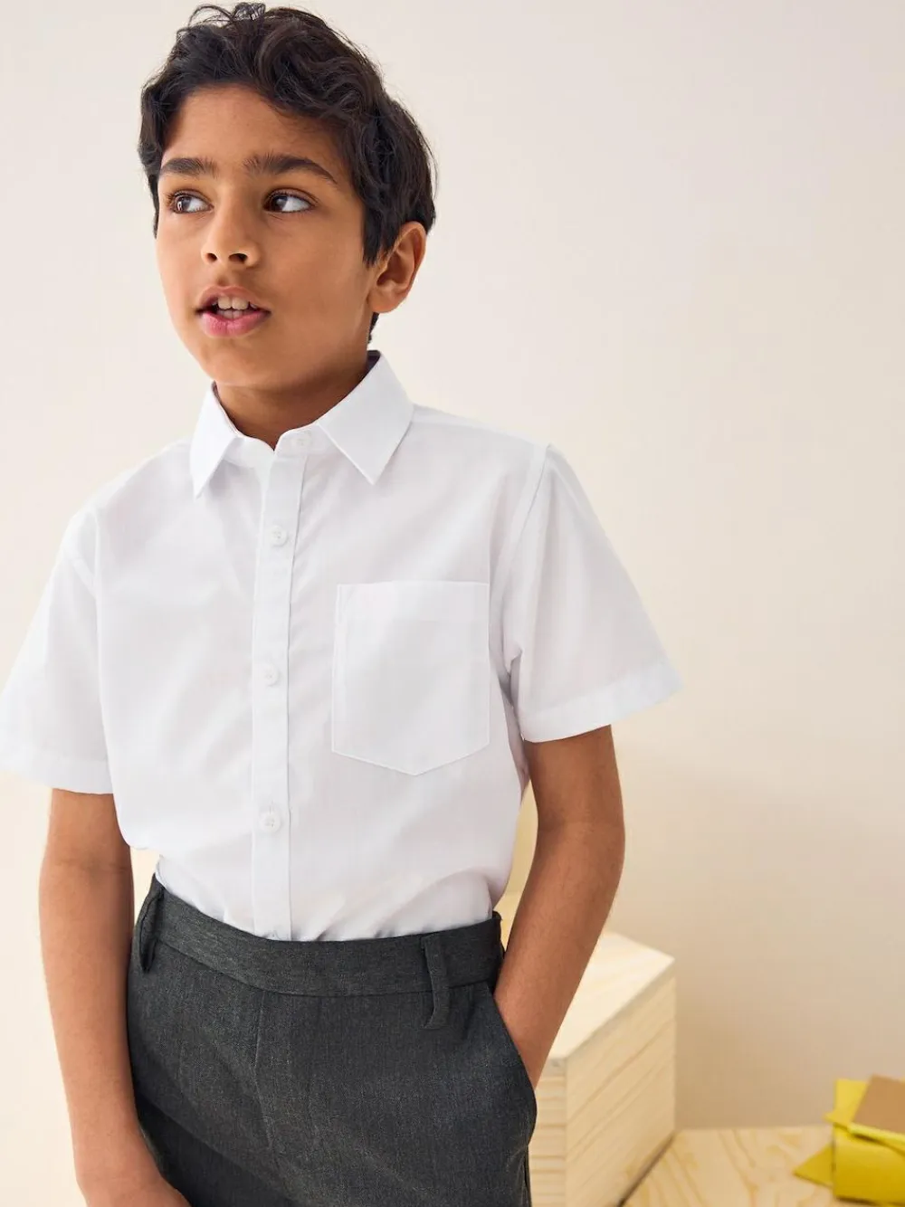 Clearance Next White Easy Fastening Short Sleeve School Shirts 2 Pack (3-16yrs)
