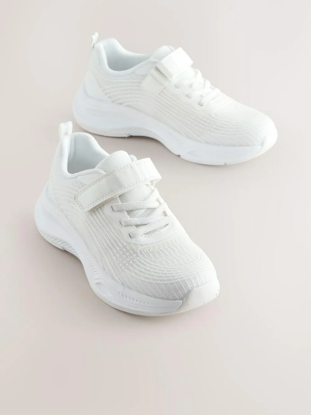 Discount Next Elastic Lace-Up Trainers White