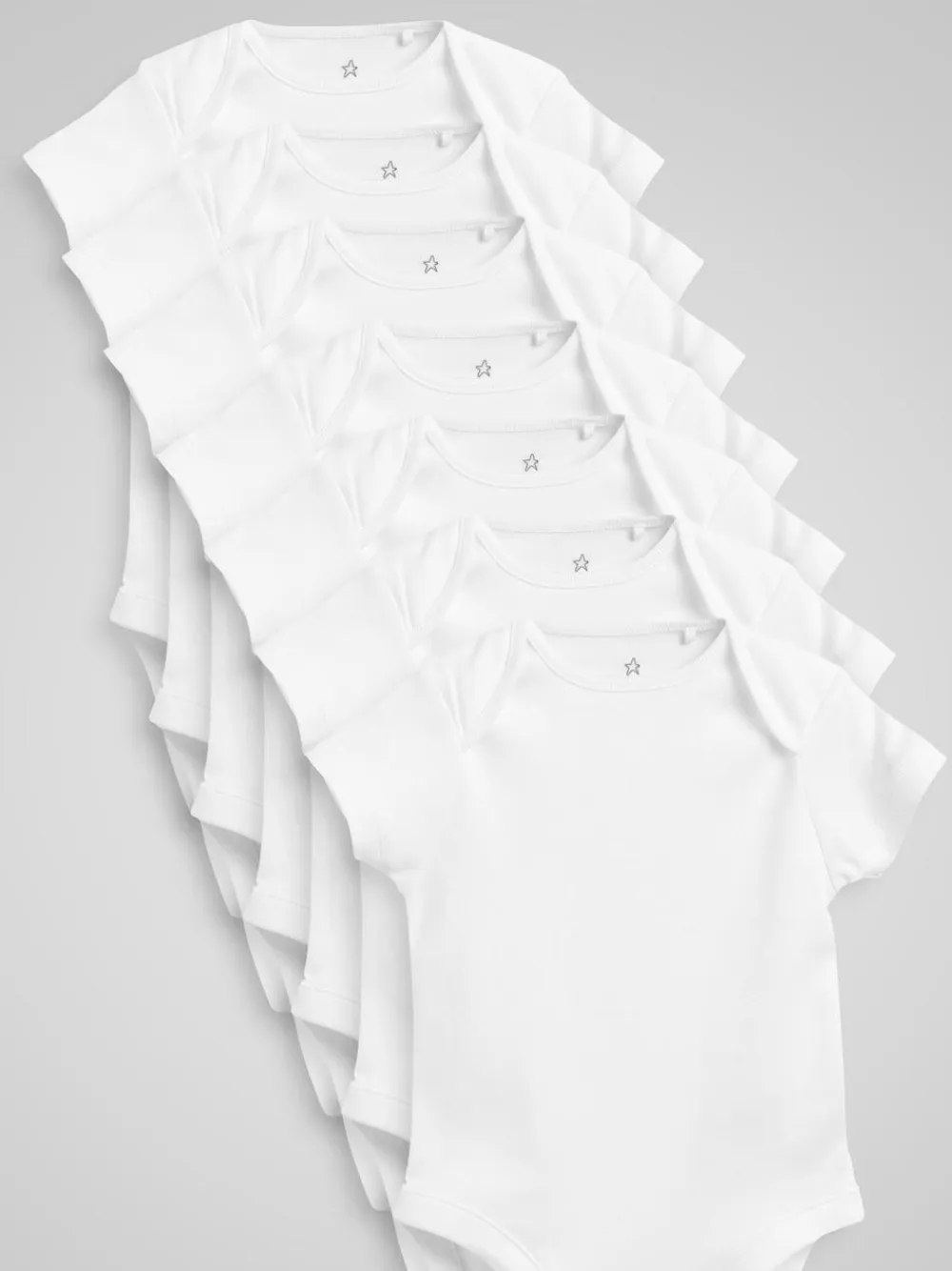 Hot Next White Essential 7 Pack Short Sleeve Bodysuits