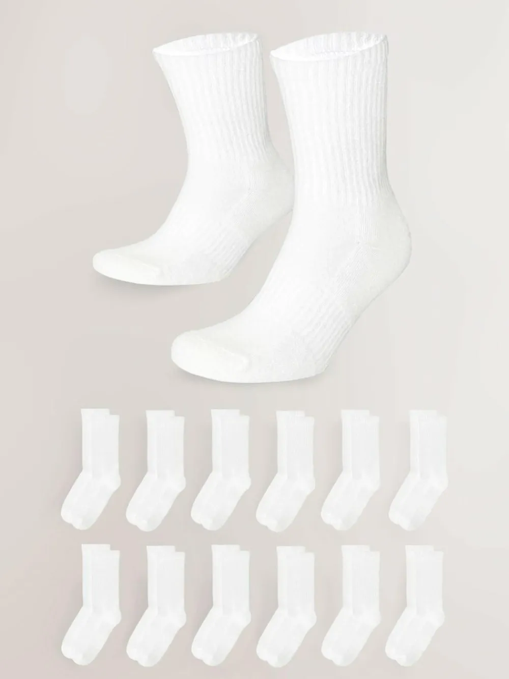 Hot Next Essential Sports Socks 12 Pack White