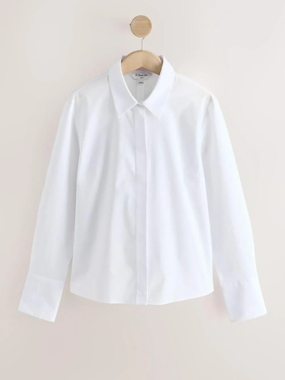 Next Fitted Stretch Essential Long Sleeve Shirts 2 Pack White