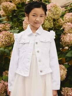 Next Frill Shoulder Denim Jacket (3-16yrs)^ Occasionwear|Jackets & Coats
