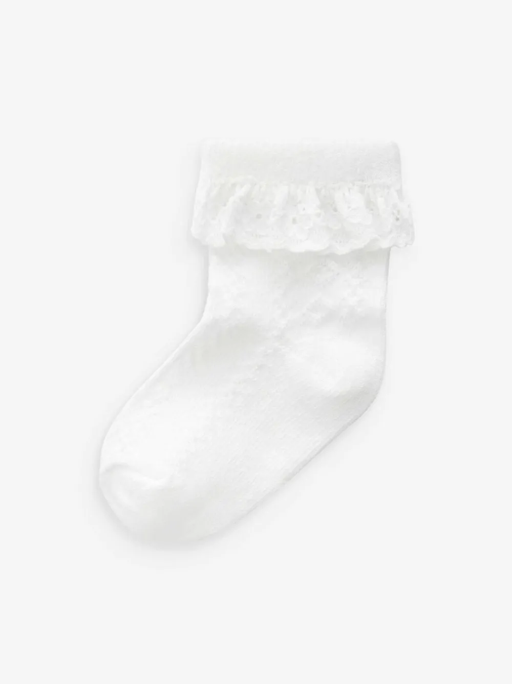 Hot Next Lace Baby Socks 3 Pack White