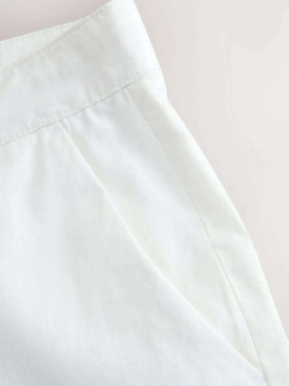 Next White Linen Blend Trousers
