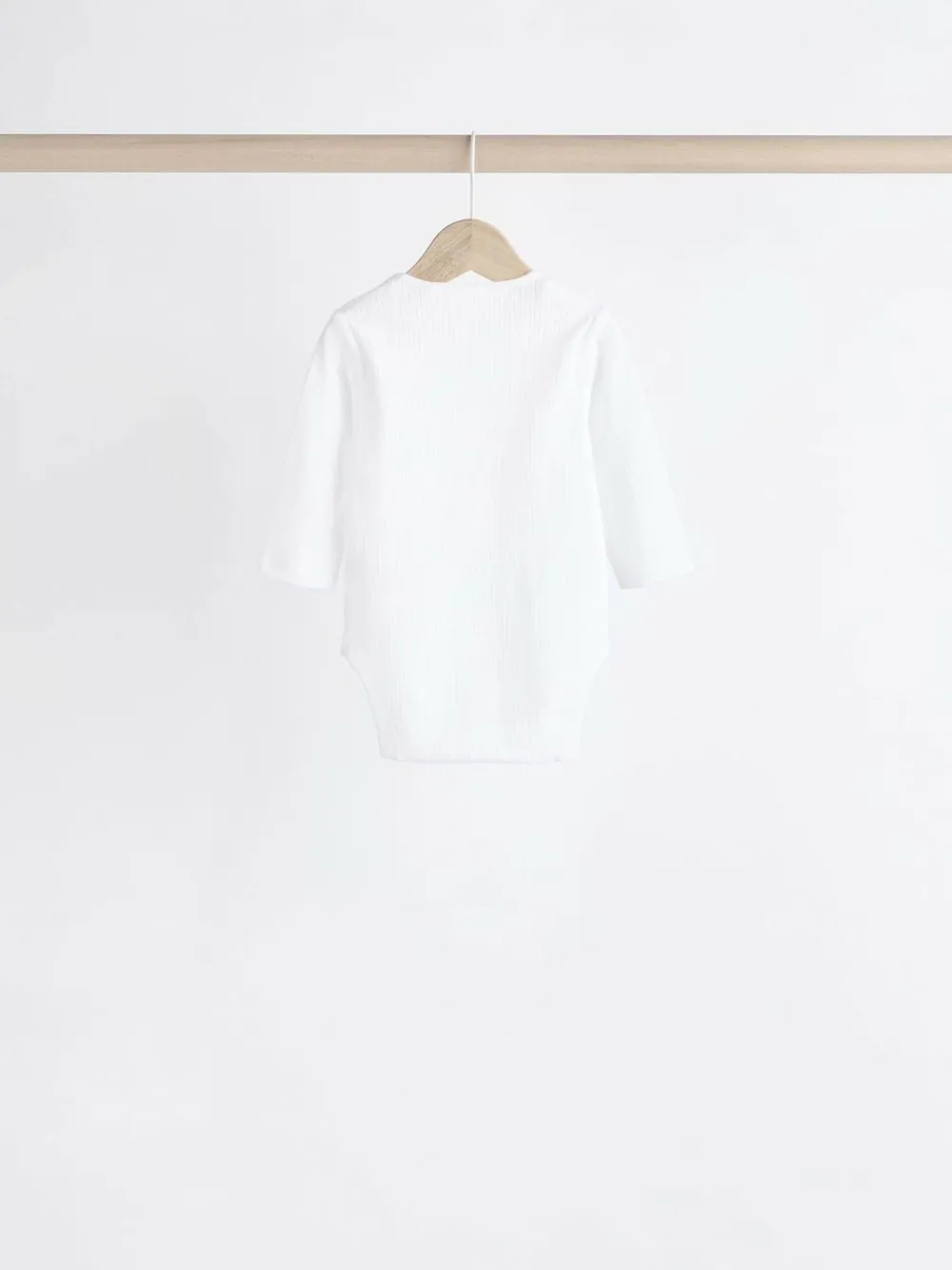 Outlet Next White Long Sleeve Rib Baby Bodysuits 5 Pack