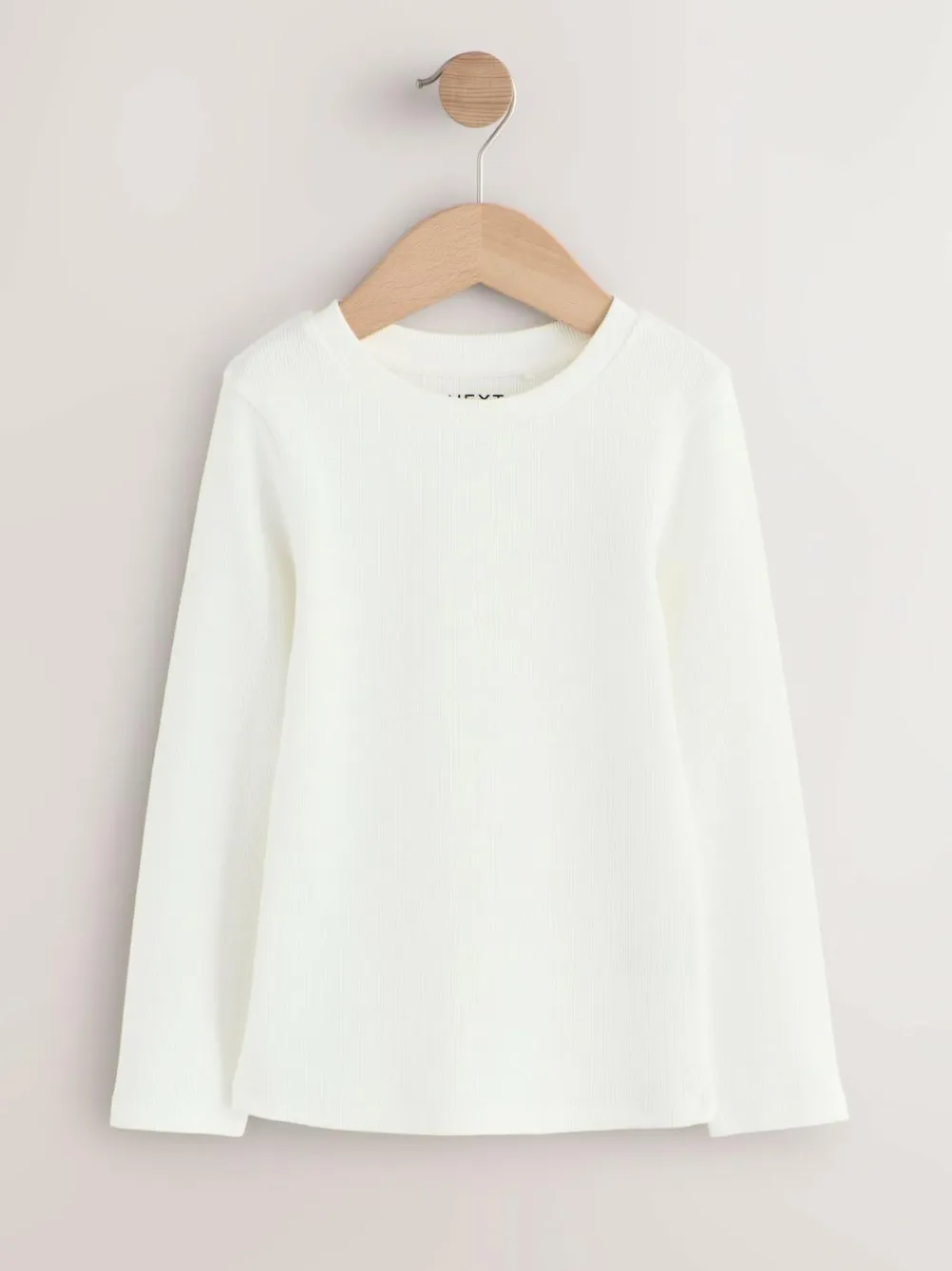 Sale Next White Long Sleeve Ribbed Tops 3 Pack (3-16yrs)