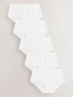 Next White Midi Cotton Rich Knickers 5 Pack^Women All Lingerie|Panties