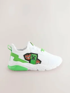 Next White Minecraft Elastic Lace Trainers^BOY Sneakers|Sneakers