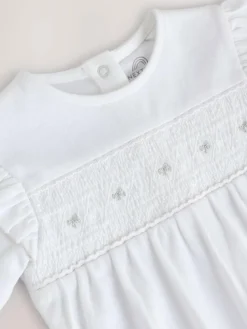 Best Next White Occasion Baby Sleepsuit (0mths-2yrs)