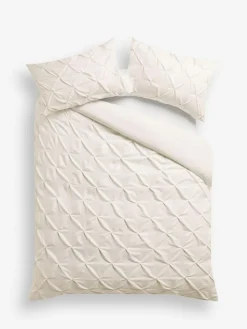 Next Pinch Pleat Soft Touch Brushed Duvet Cover and Pillowcase Set^ Bedsets & Duvet Covers