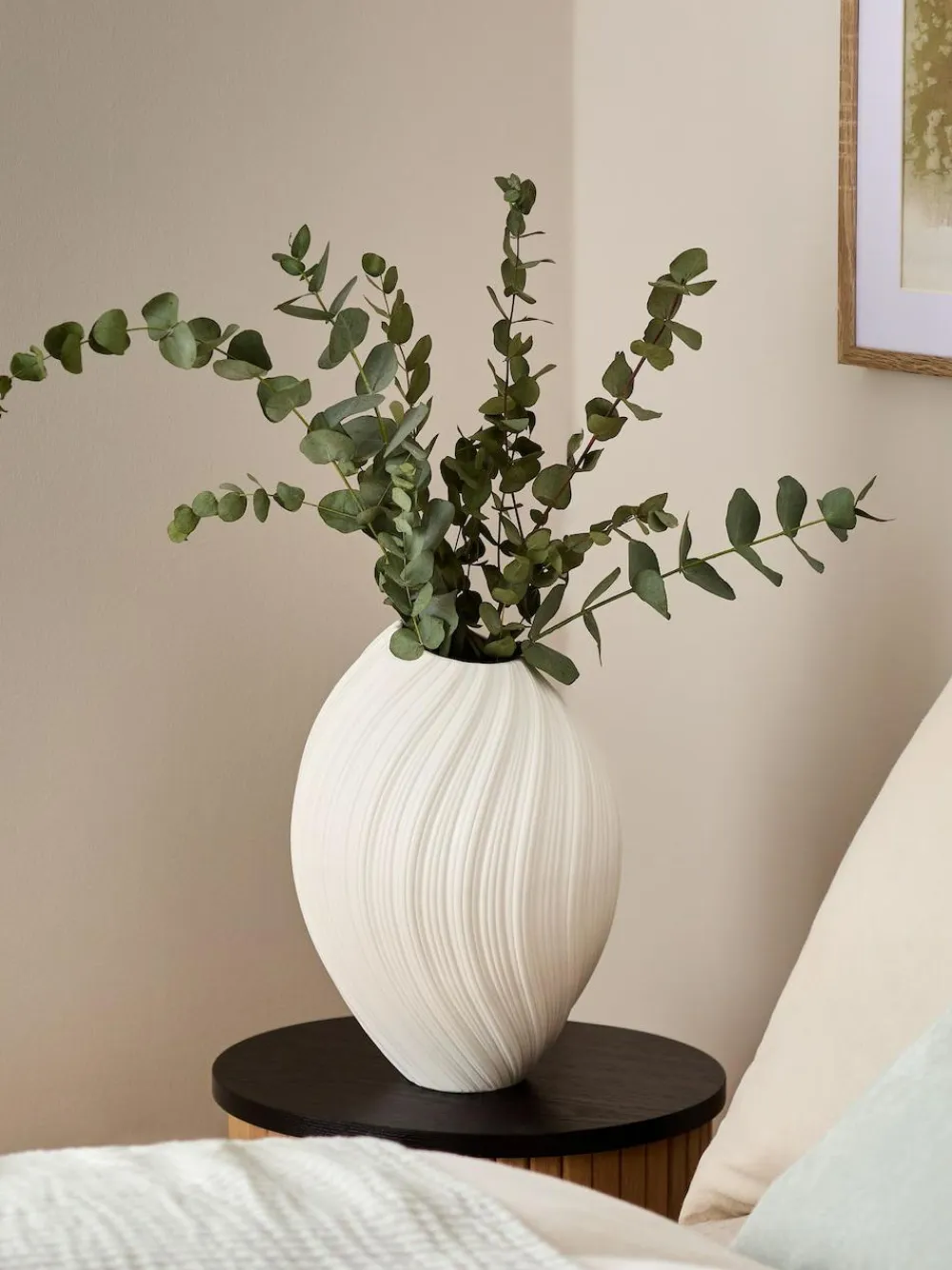 Next White Pleated Ceramic Large Vase^ Vases