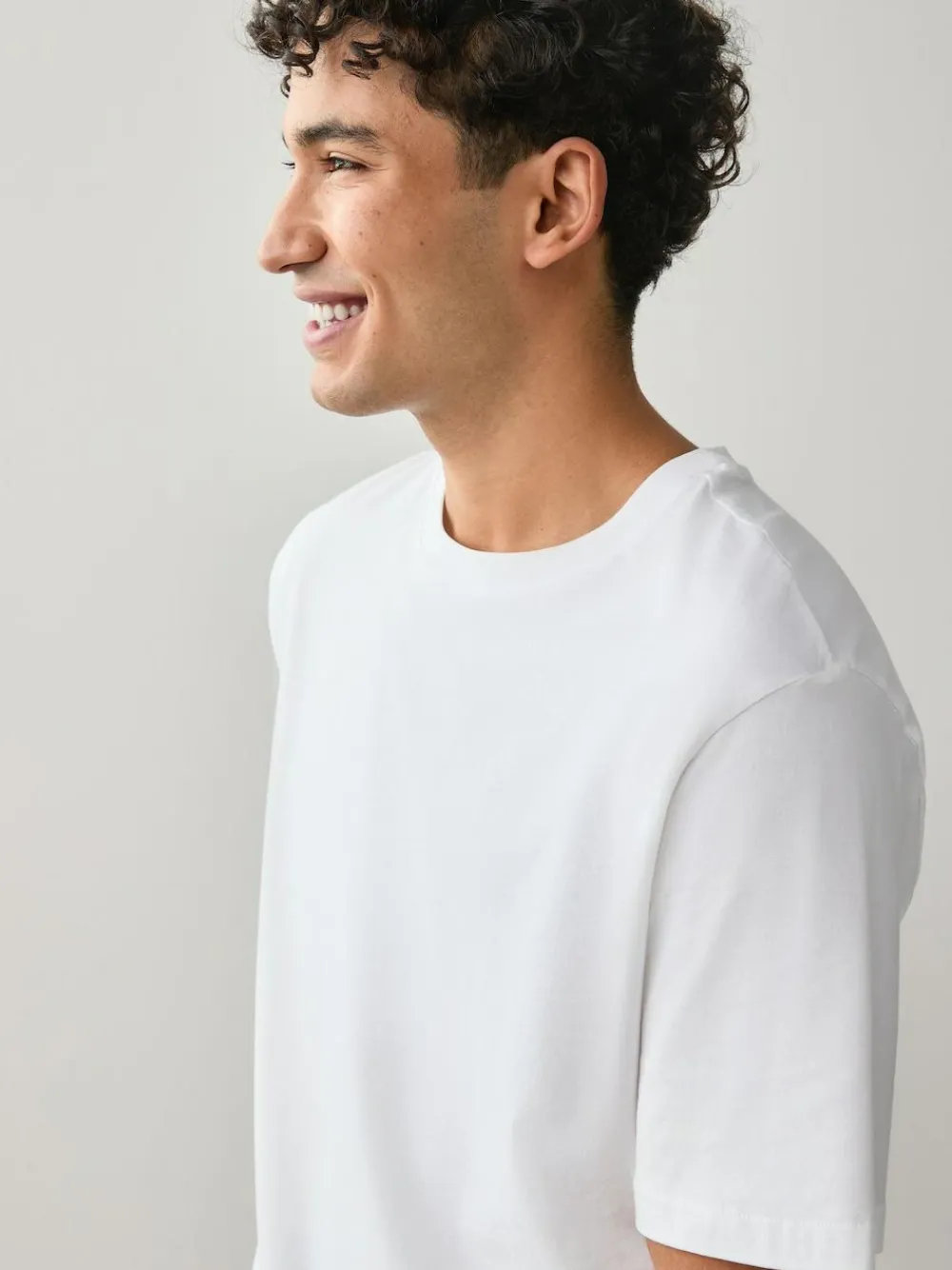 Next White Regular Fit Essential Cotton T-Shirts 6 Pack^ Nightwear|Tops & T-Shirts