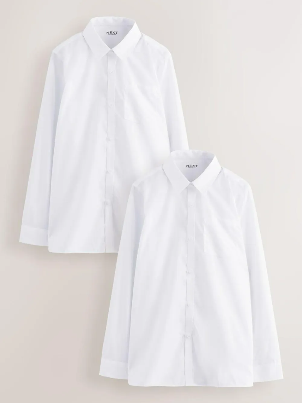 Next White Regular Fit Extra Long Sleeve School Shirt (10-17yrs)^BOY Shirts