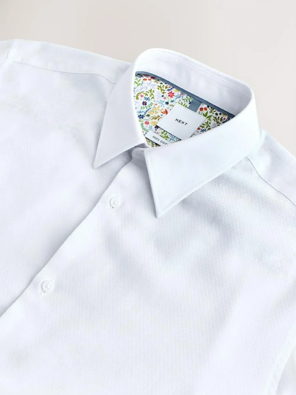 Next Regular Fit Textured Long Sleeve Formal Shirt with Trim^ Shirts|Occasionwear