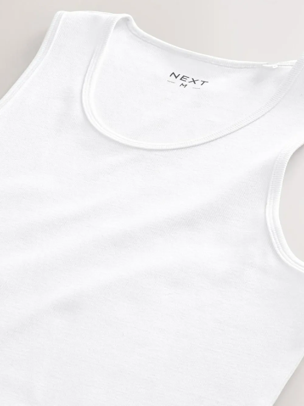 Discount Next White Ribbed Vests 2 Pack