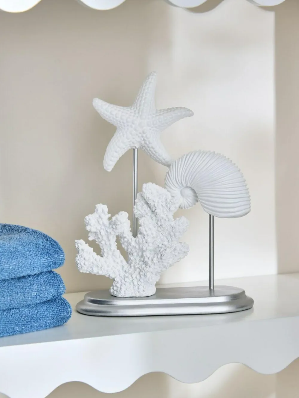 Next White Seashell Stand Bathroom Ornament^ Bathroom Accessories|Ornaments