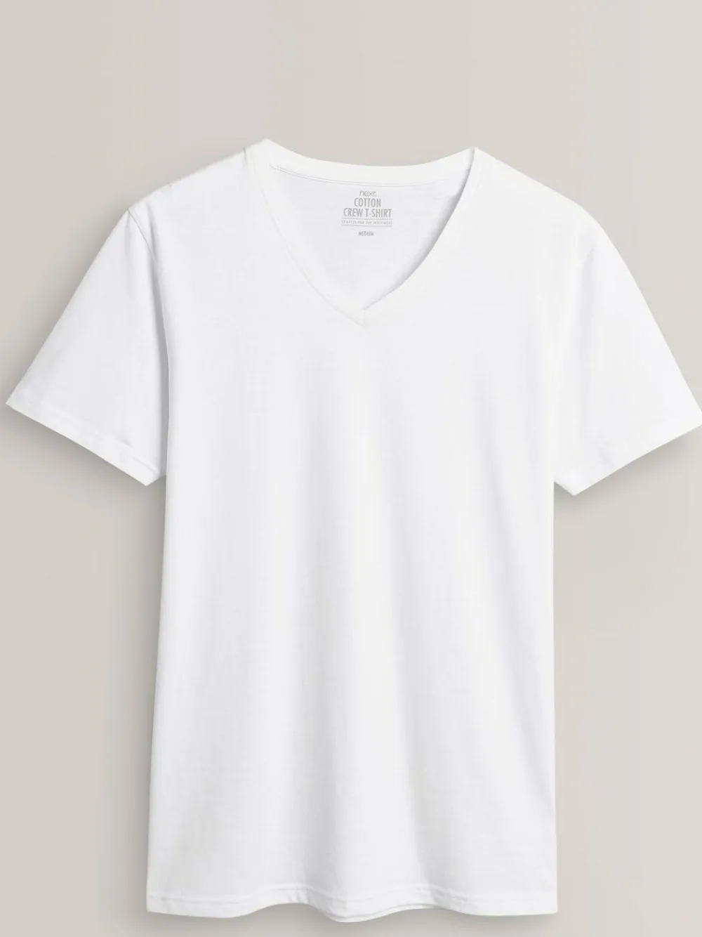 Discount Next Slim Fit 100% Cotton V-Neck Layering T-Shirts 5 Pack White