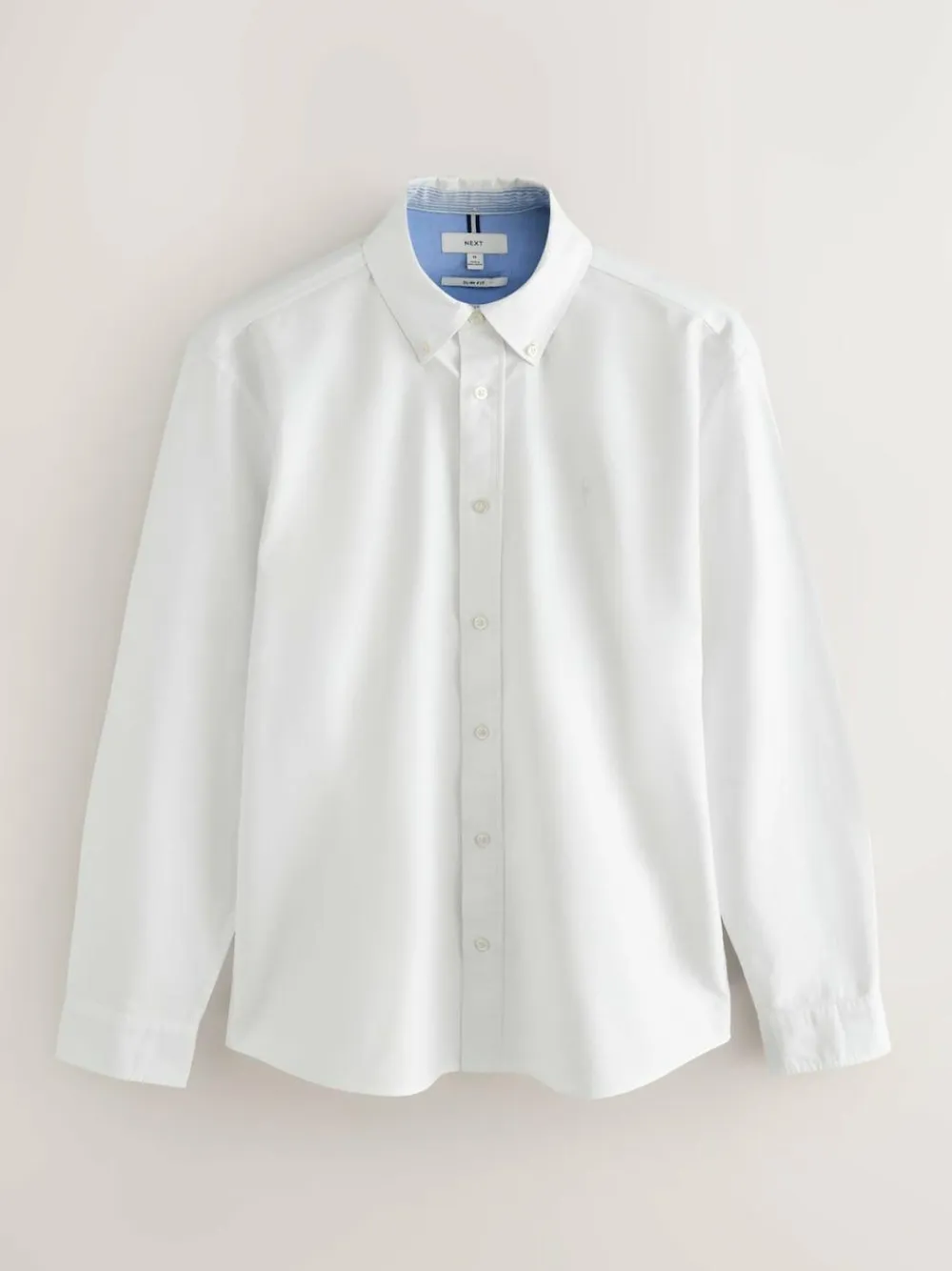 Hot Next White Slim Fit Long Sleeve Oxford Shirt