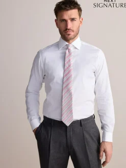 Next Slim Fit Signature Premium 100% Cotton Textured Smart Shirt^ Shirts