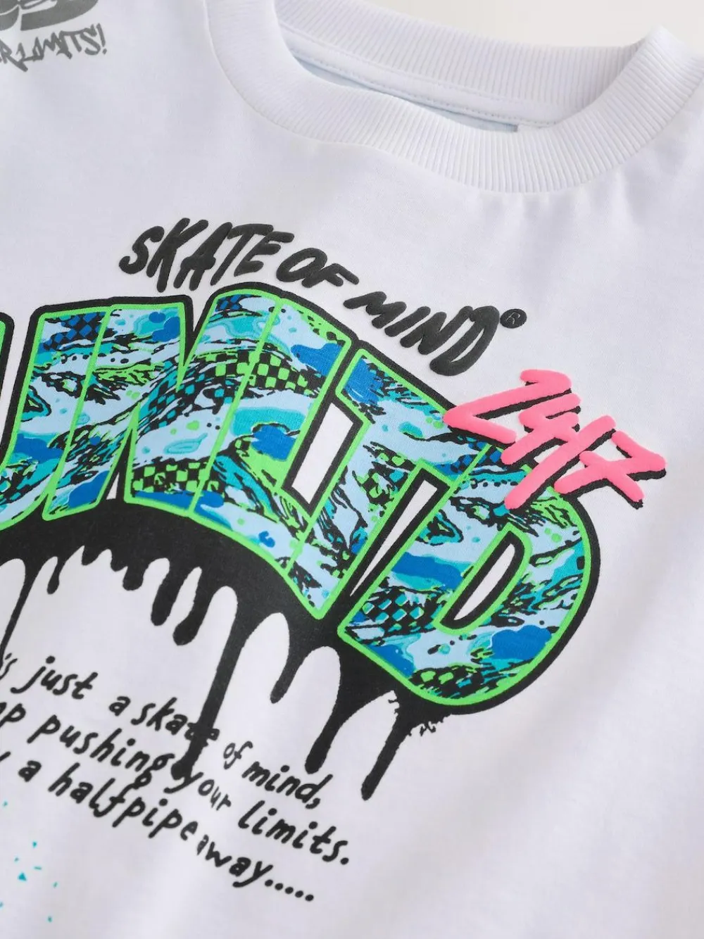 Next White Spray Graffiti Relaxed Fit Short Sleeve Graphic T-Shirt (3-16yrs)^BOY T-Shirts