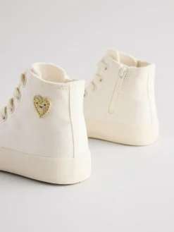 Next White Standard Fit (F) High Top Trainers^ Sneakers|Sneakers