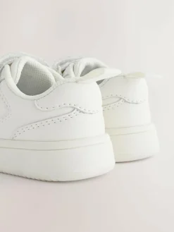 Next Standard Fit (F) Touch Fastening Leather First Walker Baby Shoes White