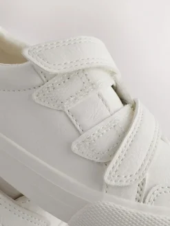 Online Next Standard Fit (F) Two Strap Touch Fastening Trainers White