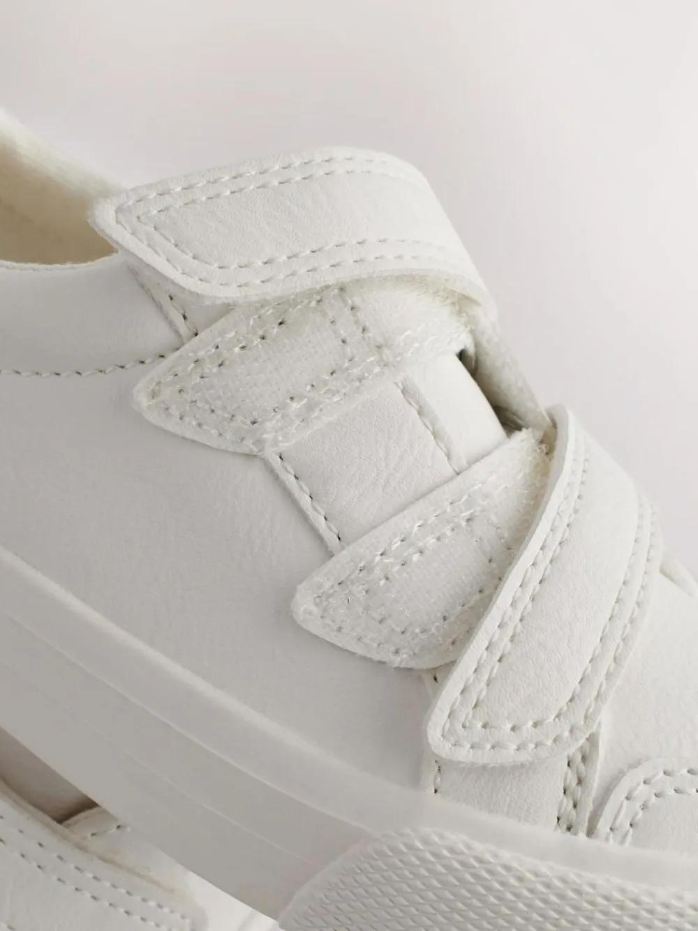Online Next Standard Fit (F) Two Strap Touch Fastening Trainers White