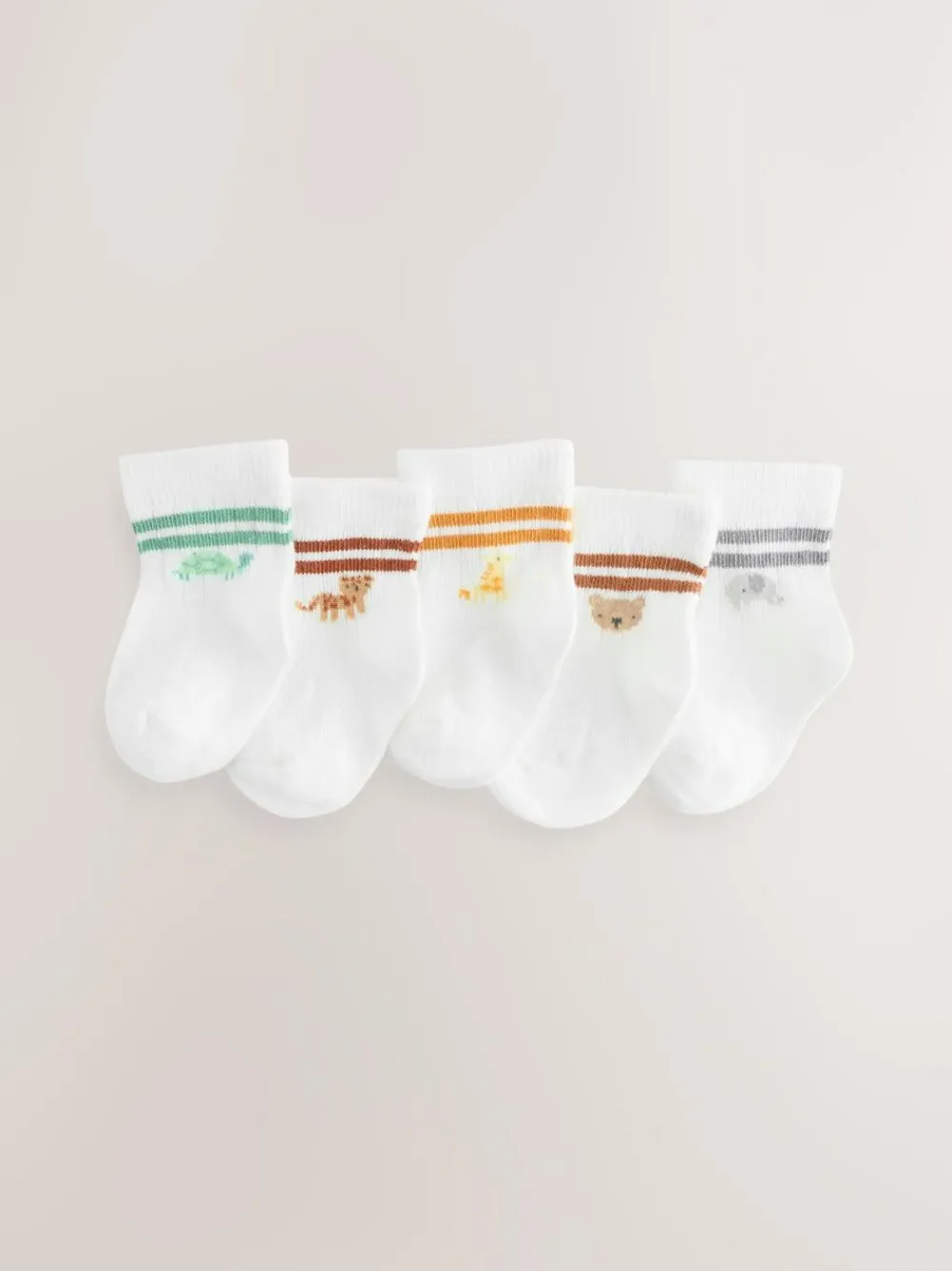 Best Next Baby Socks 5 Pack (0mths-2yrs) White Stripe