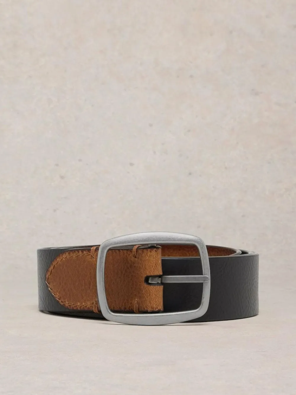 White Stuff Black Suede Reversible Leather Belt^Women Belts