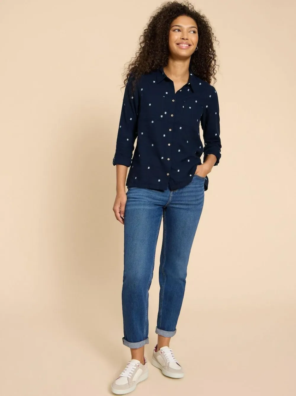 White Stuff Dark Blue Sophie Shirt