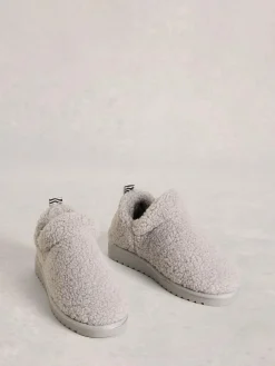Discount White Stuff Borg Slipper Booties Grey