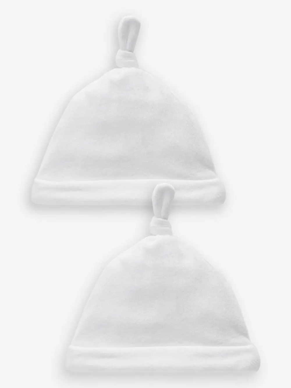 Outlet Next White Velour Baby Tie Top Hats 2 Pack (0-12mths)