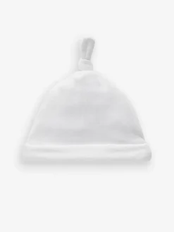 Outlet Next White Velour Baby Tie Top Hats 2 Pack (0-12mths)