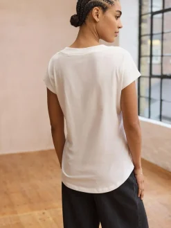 Next White V-Neck Cap Sleeve T-Shirt^Women Tops & T-Shirts