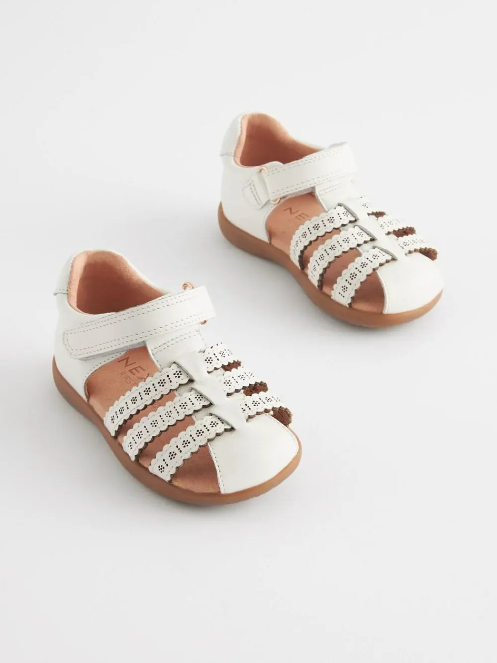 Best Next Wide Fit (G) First Walker Fisherman Shoes White