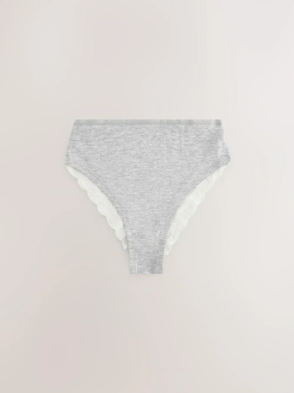 Next White/Black/Grey High Rise High Leg Cotton Lace Knickers 4 Pack^Women Panties|All Lingerie