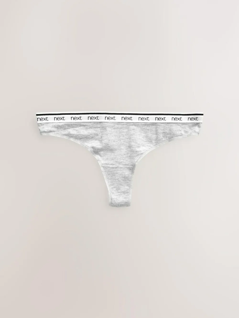 Best Next Thong Cotton Logo Knickers 4 Pack White/Black/Grey