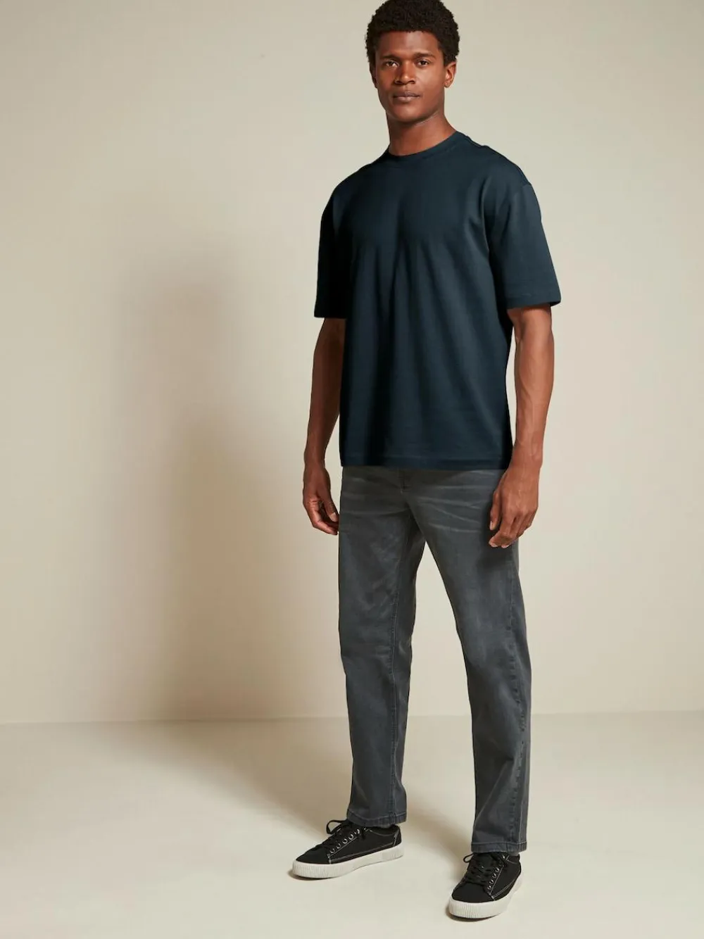 Next White/Black/Navy Relaxed Fit Heavyweight T-Shirts 3 Pack^ Tops & T-Shirts
