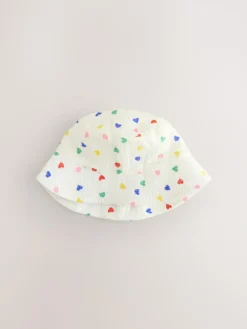 Best Next White/Blue Baby Bucket Hats 2 Pack (0mths-2yrs)