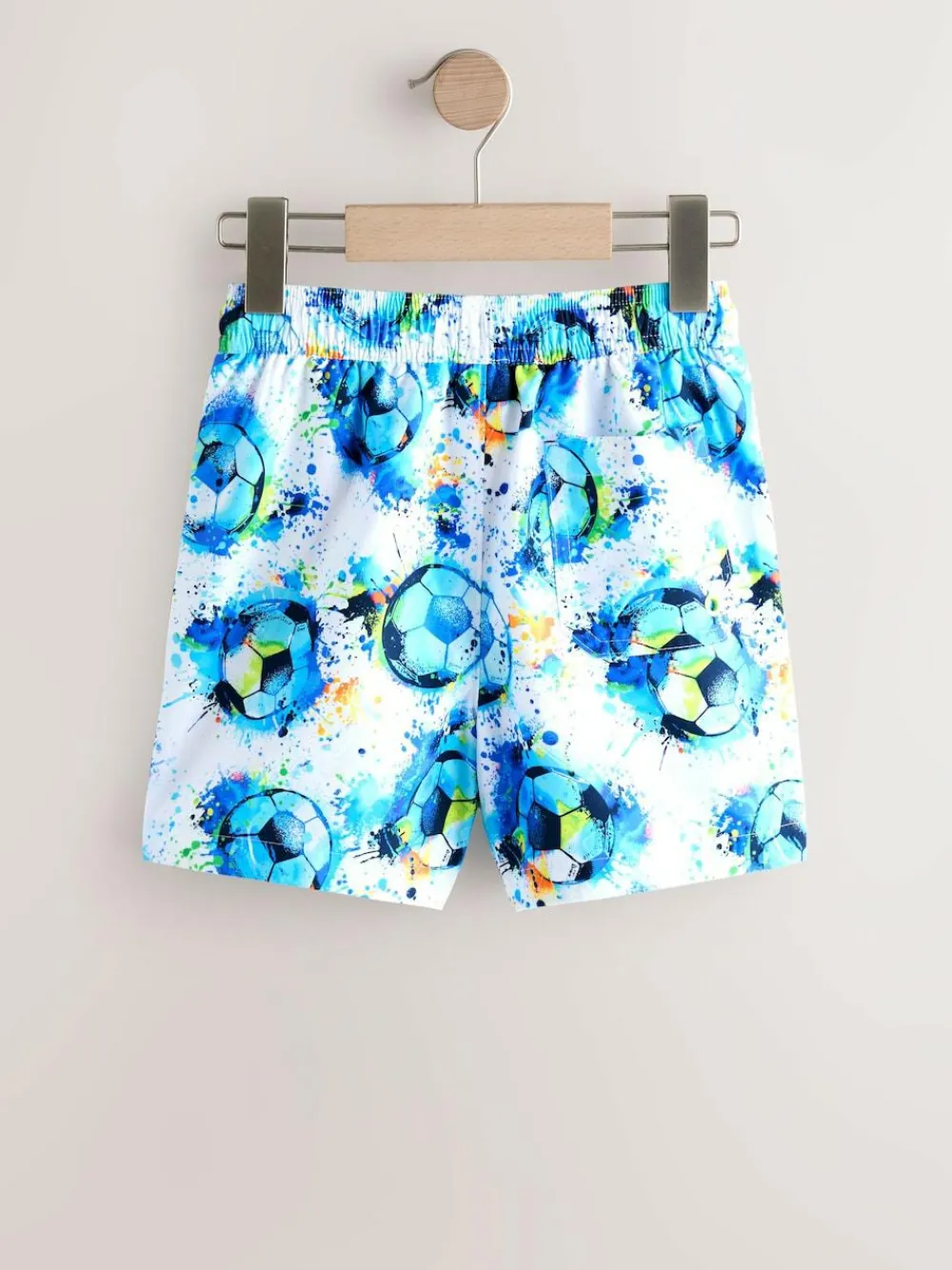 Clearance Next White/Blue Football Printed Swim Shorts (3-16yrs)